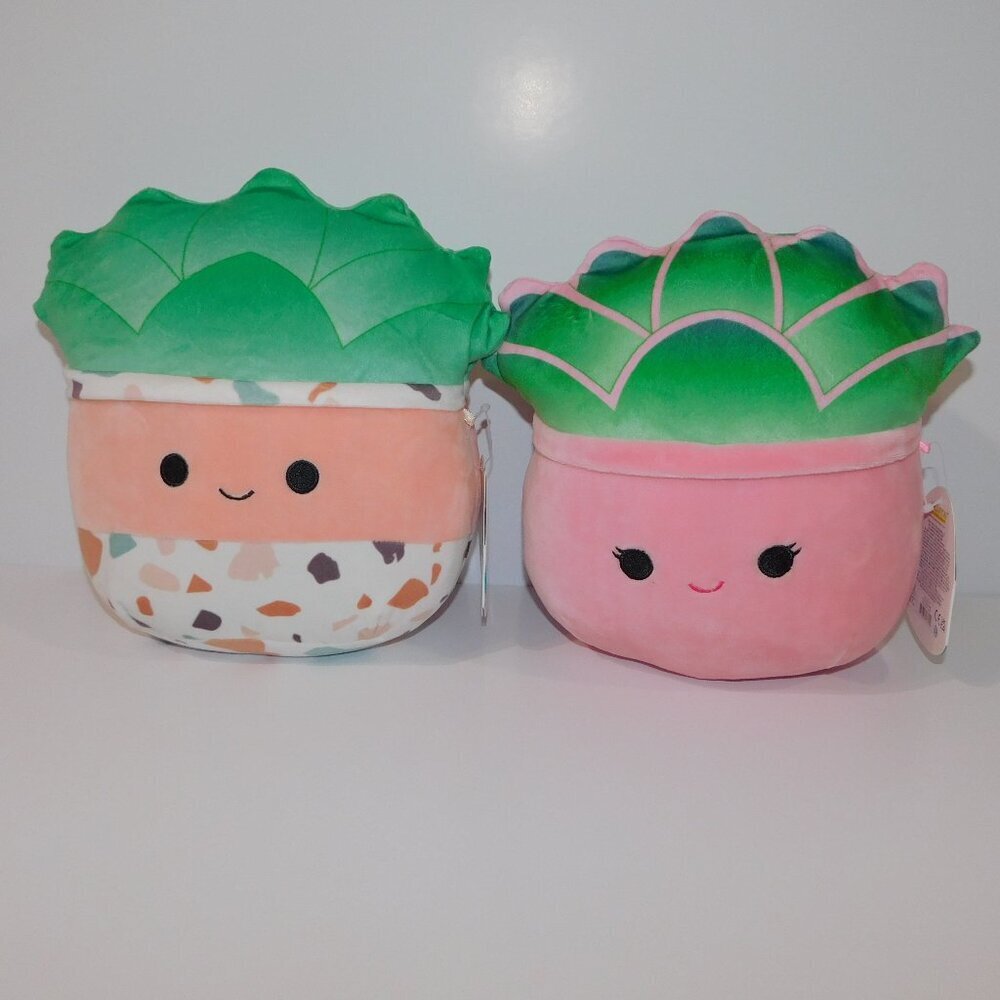 Set 2 Squishmallows Succulent Plants Afiyah & Abena 8" Plush Stuffed NEW w Tags
